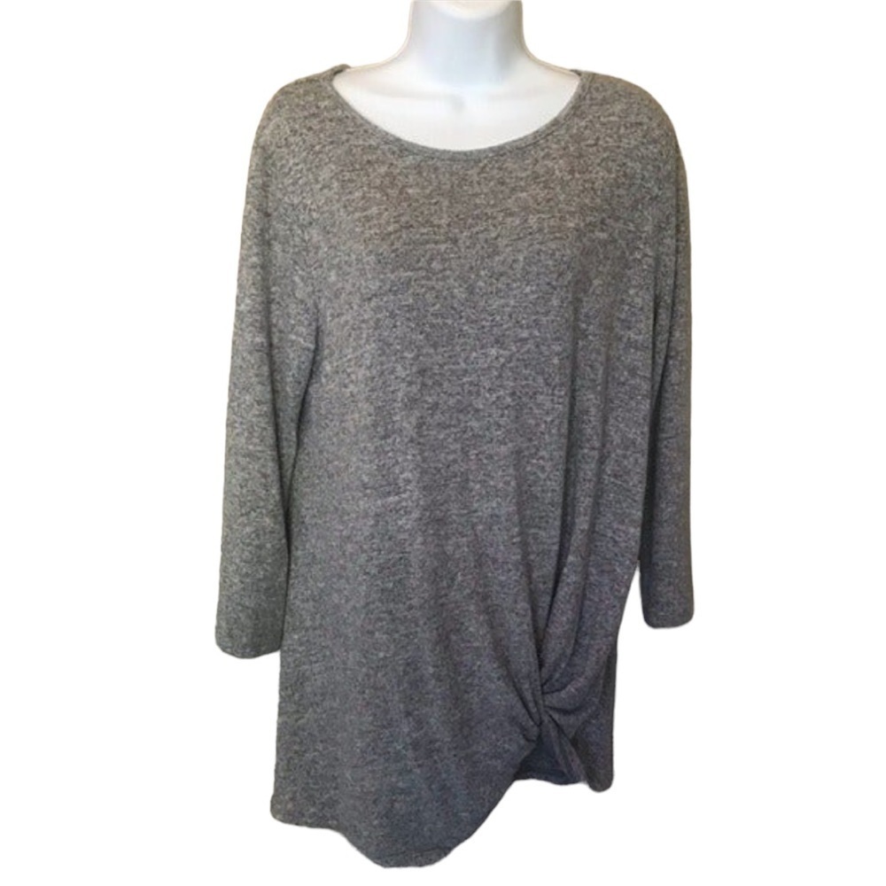 Thyme + Honey gray light knot sweater L
